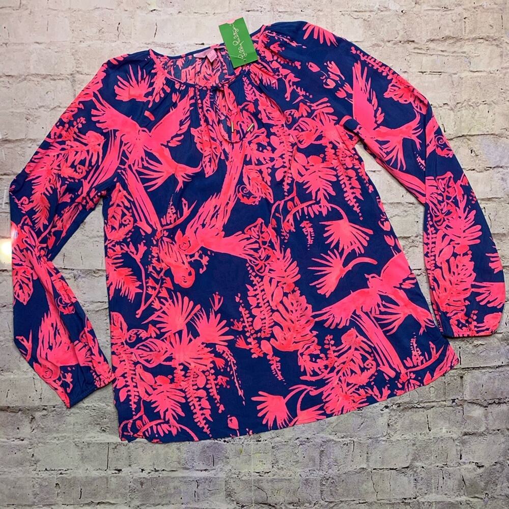 Lilly Pulitzer Willa Top in Indigo Night Caw